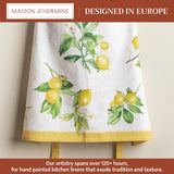 Maison d' Hermine Apron for women with Pocket 100% Cotton 27.50"x31.50" 1 Piece Adjustable Neck Strap & long ties Apron Men, Chef, Wedding, Cooking, Gardening, Server Spring/Summer (Limoncello)