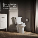 Kohler PureWash M250 Manual Elongated Bidet Toilet Seat, White, Quiet-Close Lid Prevents Slamming, Cool Water, Easy Installation with Quick-Release Hinges, Adjustable Spray Position & Pressure