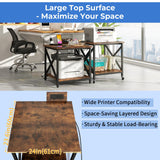 METYERRY 24"x23.6" Large Printer Stand with Power Outlet