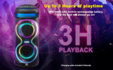 Fisher Portable Bluetooth Speaker PA Stereo System - Portable Wireless Karaoke Machine, Dual 6.5" Woofers, 80W Peak Power, Loud HD Sound, Bluetooth Speaker with RGB Lights, TWS, FM Radio, 2 Mic Inputs