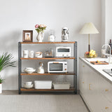 Bookshelf,4-Tier Industrial Bookcase,Rustic Wood and Metal Open Display Book Shelves Home Office
