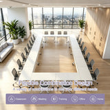 4 Pack Folding White Conference Table,47.2in Modular Mobile Training Table