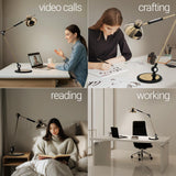 OTUS Tall LED Architect Desk Lamp for Home Office, Gesture Control, Brass