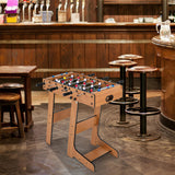GYMAX Folding Foosball Table, 27” Freestanding Soccer Game Table with 2 Balls for Family, Home, Game Room Teens Adult