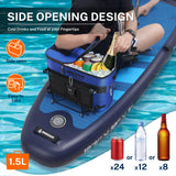 Dreizack Blue Insulated Kayak Cooler Bag, 1.584 Quarts Capacity, Waterproof PVC Material, Side Opening Cover Design, Adjustable Padded Shoulder Straps, 16 Hours Leakproof