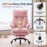 Teddy Fleece High Back Executive Office Chair with Flip Armrests (Pink)