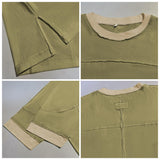 Songling Womens 3/4 Length Sleeve Casual Loose Fit Summer Tee Shirt Basics Cotton t Shirts Trendy Tops Green