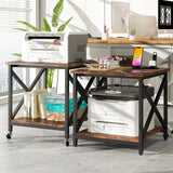 METYERRY 24"x23.6" Large Printer Stand with Power Outlet
