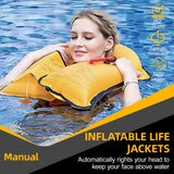 HWAYAN Manual Inflatable Life Jacket| Inflatable PFD Vest Adult| Life Vest for Adults| Outdoor Water Sports| Supports up to 330 lbs|33g of Carbon Dioxide Cylinder (White Camouflage 609)