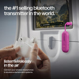 Twelve South AirFly Pro 2, Bluetooth Adapter, Pair 2 AirPods, Fuchsia Ice