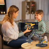 ADTHLIER Remote Control Dump Truck RC 1/16 Fully Functional Engineering Vehicle, 9 Channel Dump Truck Toy 2.4Ghz with Lights and Sounds, for Kids Aged 6, 7, 8, 9, 10, 11 and Up