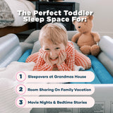 SlumberPod SlumberTot Inflatable Toddler Travel Bed - Portable Kids Air Mattress with Safety Bumpers - Perfectly Sized Ideal for Travel or Home Use - Includes Electric Pump