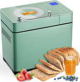 2.2LB Larger Bread Maker Machine with Dual Heaters, 17-in-1 Bread Machine With Die-Cast Ceramic Pan & Auto Fruit Dispenser, Full Stainless Steel Breadmaker, 15H Timer&Keep Warm, Sourdough, Gluten-Free