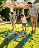 Actgan Giant Tic Tac Toe Outdoor Games, Bean Bag Toss Games, 26" Dart Board Game Double-Sided with Sticky Balls for Boys and Girls Ages 4-12 Kids Adults Family Lawn Yard Large Carnival Games