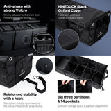 NINEDUCK Car Trunk Organizer with Lid - Heavy-Duty Extra Large Premium Black Oxford Cargo Storage NINEDUCK