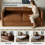 NessCarsti 63" Convertible Sofa Bed, Pull-Out Loveseat Couch with Mattress