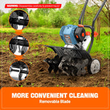 SENIX 4QL 4-Cycle Gas Powered Tiller Cultivator, 46cc Full Crank Engine, 15-Inch Tilling Width, 8-Inch Tilling Depth, Easy Start