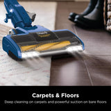 Shark HV343AMZ Rocket Corded Stick Vacuum with Self-Cleaning Brushroll, Lightweight & Maneuverable, Perfect for Pet Hair Pickup, Converts to a Hand Vacuum, Crevice Upholstery Tools, Blue/Silver