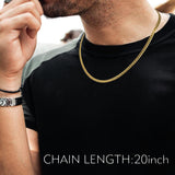 Porment Cuban Link Chain for Men and Women 18k Gold Plated 925 Sterling Silver Chain Hypoallergenic Fade-Resistant，16 18 20 22 24 Inch 4mm Diamond Cut Mens Silver Chain Durable Waterproof Smooth Gift Ready Jewelry