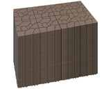 Mapleyard 432 PCS Plastic Interlocking Deck Patio Tiles - 12" x 12" Anti-Slip Waterproof Outdoor Flooring, Balcony Floor Decking for Poolside & Backyard, All Weather Use, Brown, Stone