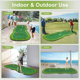 Luricaa Golf Putting Green Mat for Indoor Outdoor, Professional Golf Training Mat Aids for Professional Practice (5×12ft E)