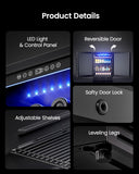 ICEVIVAL 24 In Beverage Refrigerator, 112 Cans & 8 Bottles Wine Fridge with Double-Layer Glass Door, Built-In or Freestanding Wine and Beverage