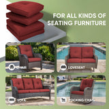moosprr Outdoor Cushion Set of 4, Waterproof Outdoor Seat Cushions 25x22, Patio Chair Cushions for Outdoor Furniture, Couch Cushion Replacement, Include 4 Back & 4 Seat Cushions, Red