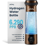 PIURIFY Hydrogen Water Bottle Generator | 17 OZ | UP to 6,290 PPB H2 Molecular Hydrogen | SPE/PEM Electrolysis | Ergonomic Handle | Dual-Mode | 2200 mAh Battery | Certified by H2 Analytics | Brown