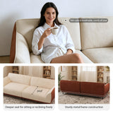 NessCarsti 86.61" 3-Seater Fabric Sofa, Modern Minimalist Upholstered Couch