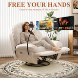Oversized Swivel Rocker Recliner, Power Glider Recliner Chair for Adults, Zero Gravity Recliner, with Adjustable Headrest and Footrest, 270° Electric Nursery Rocking Chairs for Living Room Bedroom