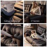 Oversized Sectional Couches for Living Room, Modular Leather Cloud Couch
