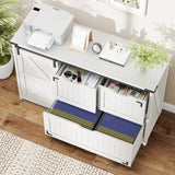 Halitaa 47.8” Farmhouse File Cabinet with Adjustable Shelf, White