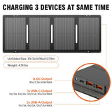 Portable Solar Generator, 300W Portable Power Station with Foldable 60W Solar Panel,110V Pure Sine Wave 280Wh Battery Power Pack with USB DC AC Outlet for Camping Smart Devices RV Van Outdoor-Orange