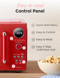 COMFEE' Retro Microwave Oven, Small Microwave with 6 Auto Menus, 0.9 cu.ft Countertop Compact Microwave with Multi-stage Cooking, Mute Function, LED digital, Red/900W, CMO-MMP02AA(RD)