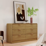 blini 6-Drawer Dresser for Bedroom, 55" Wide Wooden Chest of Drawers Modern Dressers & Chests of Drawers for Living Room, Entryway, Home Office