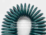 SYXQT Polyurethane(PU) Recoil Air Hose 1/4-Inch x 25FT Long,with Bend Restrictor, 1/4" Industrial Quick Coupler and Plug, Blackish Green