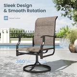 Patio Dining Set for 8 Person, Padded High Back Outdoor Swivel Chairs and Large Metal Table