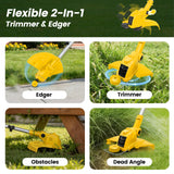 ALSO GO 21V Cordless Weed Wacker, Weed Eater Battery Powered with 2 x2.0Ah Batteries and 10 Spare Spools, 12''Grass Trimmer with Auto Line Feed, 2-in-1 Grass Trimmer& Edger Lawn Tool for Yard, Garden