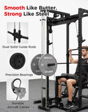 Mikolo Power Cage, Power Rack with LAT Pull Down System and Leg Hold-Down, 1200 Pounds Capacity Workout Cage with Pulley Sytem for Home Gym (B230HPHGP)