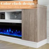 LUXOAK 75" Fireplace TV Stand with Storage for TVs up to 85"