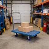 Doppy Push Cart Dolly 660 lbs, Foldable Moving Platform Truck with Swivel Wheels for Loading