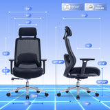 FLEXISPOT MasterEase Massage Office Chair, High Back Ergonomic Desk Chair with Adjustable Headrest, 3D Armrests, 2D Lumbar Heated Massage, 4-Position Recline, Foam Seat, Black