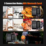 4-Probe WiFi Wireless Meat Thermometer with 360°Readable LCD Standalone Base, WiFi and Bluetooth 5.3 Unlimited Range, IPX8 Waterproof Food Kitchen Thermoemte