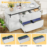 Halitaa 47.8” Farmhouse File Cabinet with Adjustable Shelf, White