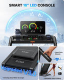MERACH Incline Treadmill with Incline 6%-15%, 7-Layer Belt 300LBS Capacity Tredmill Foldable Handle Running Treadmills for Home