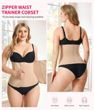 Gotoly Waist Trainer for Women Zipper Corset Shapewear Tummy Control Faja Body Shaper Waist Cincher Workout Girdle(Beige,3X-Large)
