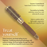 Olivia Garden NanoThermic Ceramic + Ion Round Thermal Hair Brush - Not Electrical - Professional Blowout Brush for Normal to Thick Hair, NT-24 1"