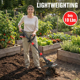 EWORK 20V Cordless Garden Tiller Rototiller with 2×2.0Ah Batteries & Fast Charger, 9" Width & 7" Depth Cultivator Tiller for Gardening, Ideal for Lawn Yard Soil Cultivation