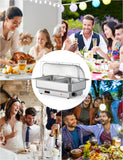 Chafing Dish Electric Buffet Set,2 x 4.5 QT Half-Size Stainless Steel Food Servers and Warmers with Temperature Control for Wedding and Parties