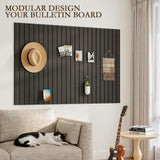 JBER Large Cork Board Alternative 72" x 48" - 24 Pack Self-Adhesive Felt Bulletin Board Tiles, Pin Board Vision Board for Walls, Office & Home Decor (Black)